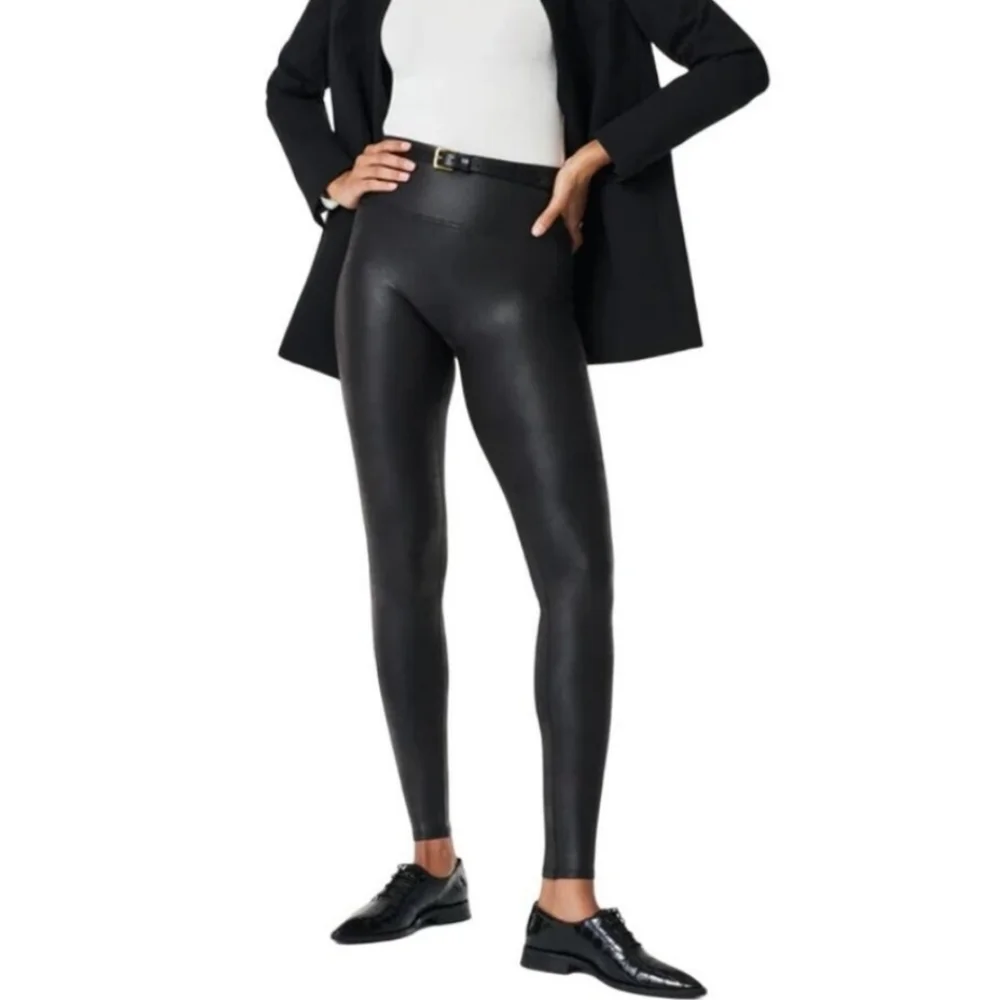 Spanx Faux Leather Leggings Size Small - Picture 2 of 16